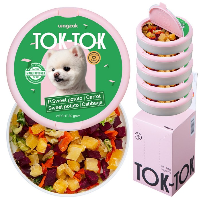 와그작 강아지 톡톡 미니 트릿, 혼합맛고구마자색고구마당근양배추, 30g, 6개