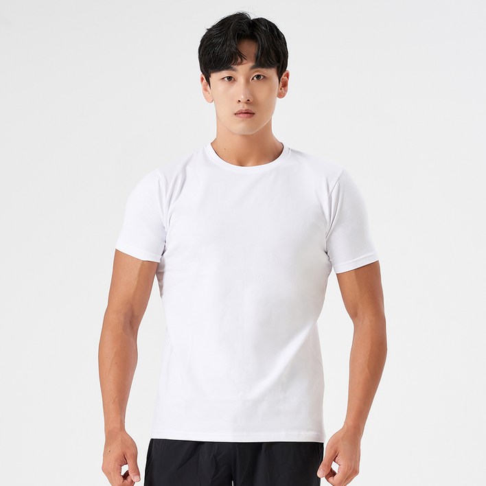 허그본 남성용 무지 머슬핏 반팔 티셔츠 무지라인 허그본 남성용 무지 머슬핏 반팔 티셔츠 무지라인