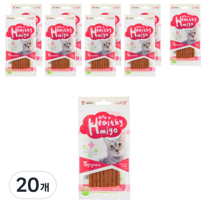 아스쿠 헬시묘 져키 20g, 게맛살, 20개