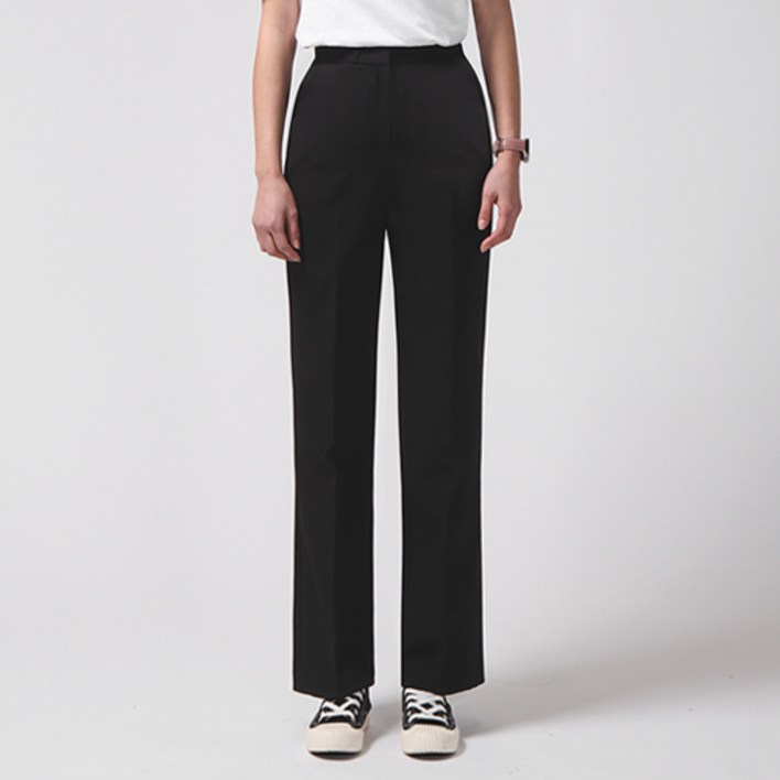 레몬소울 여성용 롱숏 기장 밴딩 스판 링클프리 일자 슬랙스 6791