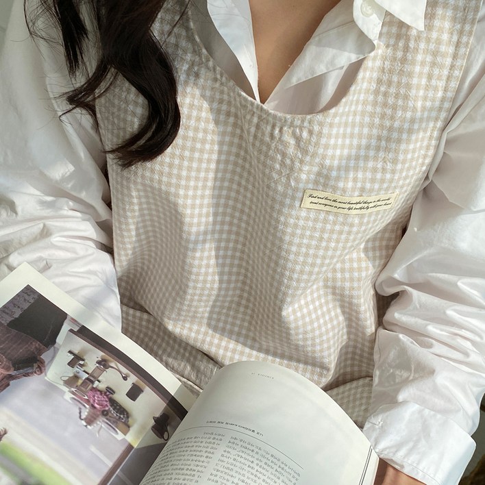 한스갤러리 미카 어린이집 유치원 보육 교사 카페 원피스 앞치마 FREE