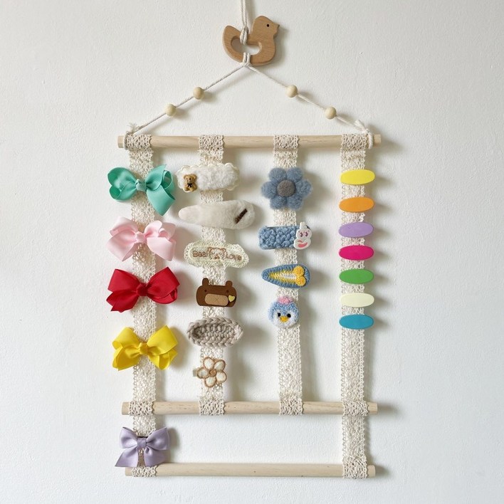 스타일플래닛 라운드랙 벽걸이 헤어핀 정리 마크라메