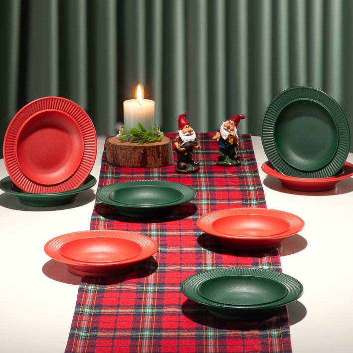 아띠홈 크리스마스 파티 접시 2종 x 4p 세트 S