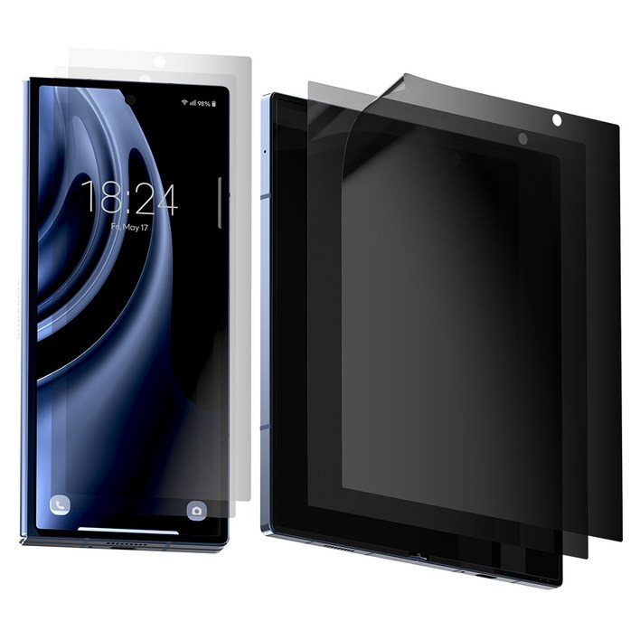 구스페리 사생활보호 저반사 지문방지 EPU 액정보호필름 내외부 세트 2매, 1세트