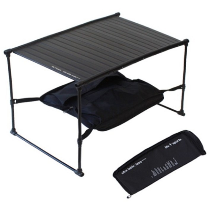라이프스포츠 펜타 백패킹테이블 캠핑 경량 717g, 블랙