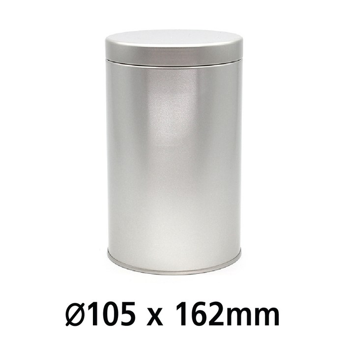 R082 UV 인쇄 가능 원형 은색 흰색 검정틴케이스, 틴케이스,깡통,제관,깡통케이스,금속포장,필통,틴캔,철캔,포장용기,굿즈 인쇄, 은색높이 16.2cm, 1개