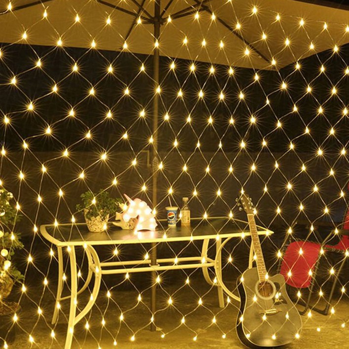 알라딘라이팅 LED 그물전구 은하수 네트 트리전구 크리스마스 벽 창문 나무 장식 야외 등, 백색고급형전원, 1세트