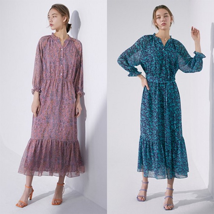 최초가 69900원 홈쇼핑 인기 자카드 쉬폰 원피스 2종 택1