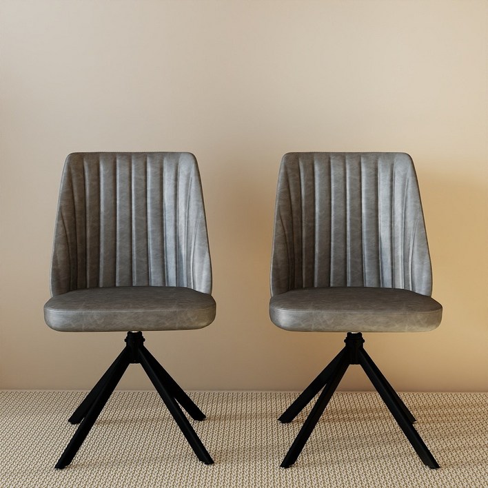 다용도 회전식 식탁 의자 2P 360도 회전식 의자 식당의자, 2개, 다크그레이