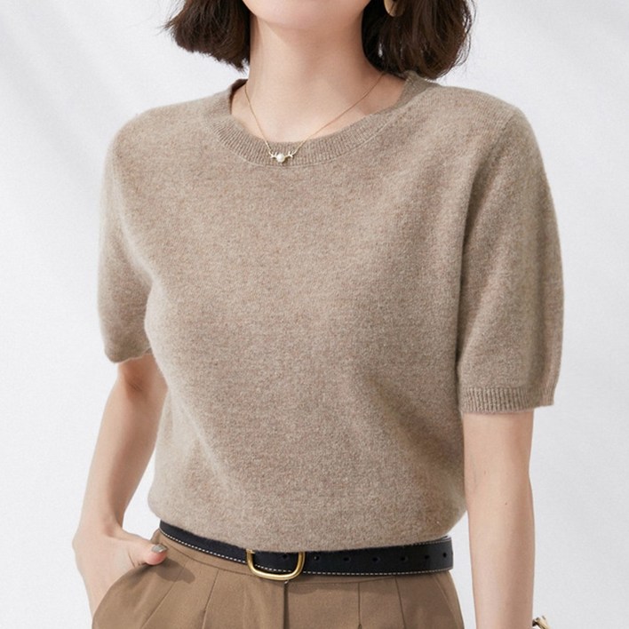 제이지나 여성  라운드 반팔 니트 1P