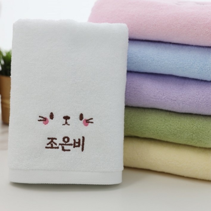 쁘띠맘 파스텔타올6장 네임자수 어린이집수건 기숙사 유치원준비물 생존수영, 토끼, 6개 쁘띠맘 파스텔타올6장 네임자수 어린이집수건 기숙사 유치원준비물 생존수영, 토끼, 6개