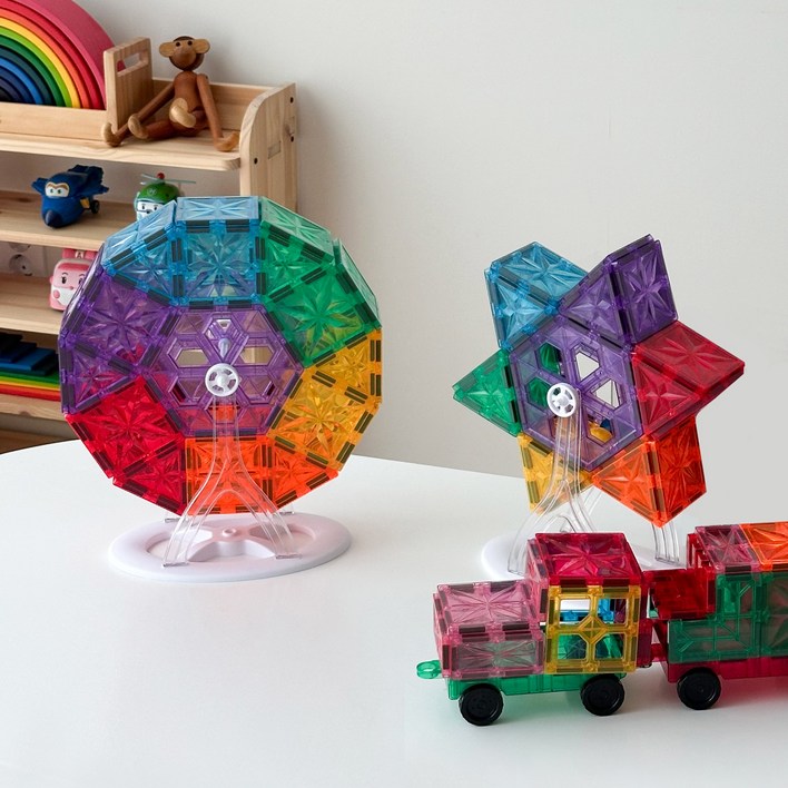 맥킹덤 카니발 맥타일즈 자석블럭 관람차 교구 44PCS, 1개