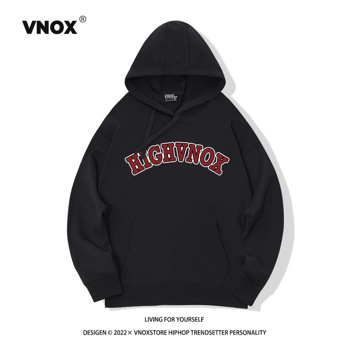 VNOX 오버핏 기모 후드티 커플 빅사이즈