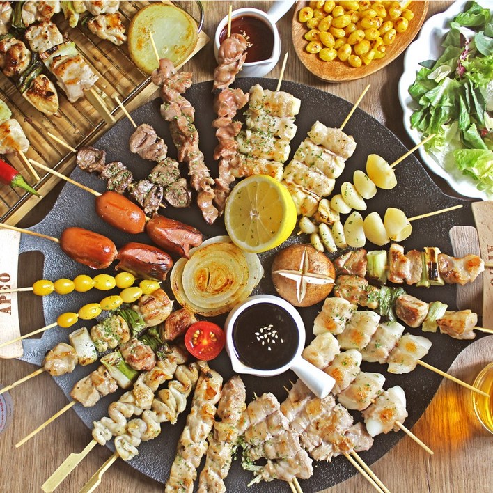 고우하 프리미엄 캠핑 닭꼬치 800g 염통 치즈 염통 닭껍질 파닭 숯불 순살 소떡 마늘 은행 수제 구이, 1개, 800g