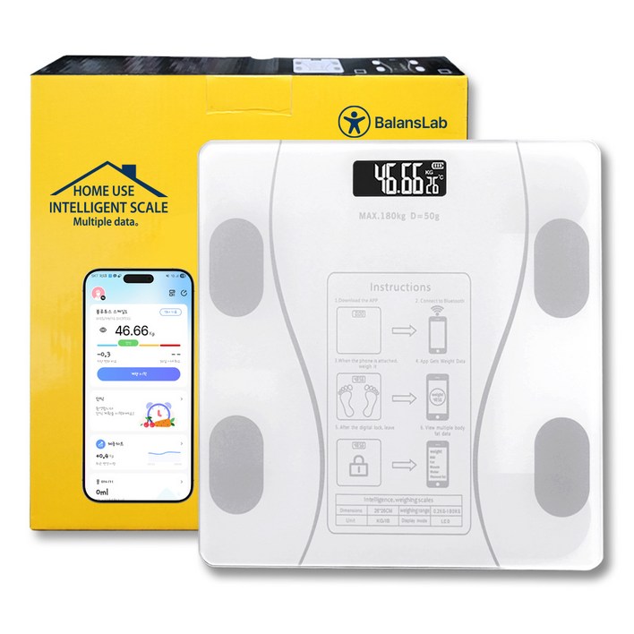 밸런스랩 스마트 체지방 체중계, 화이트, 1개, BL1002
