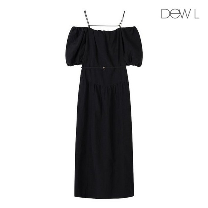 듀엘 듀엘 린넨 블렌드 오프숄더 원피스 BKD242MSE045 378557