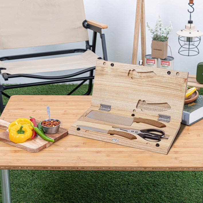 나드레타 감성 캠핑 최고급 프리미엄 칼캄포 도마 4종세트, 1세트