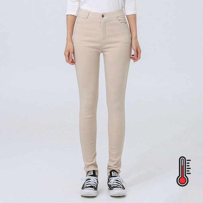 arua 여성용 쫀쫀 스판 융털 기모 밴딩 스키니 팬츠