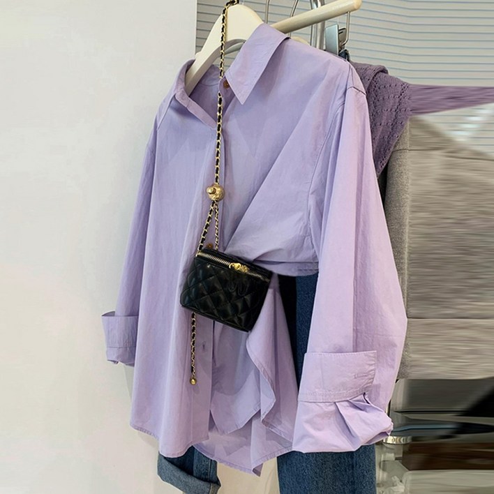 메이킹유 파스텔 루즈핏 긴팔 남방 W9219로즈아셔츠