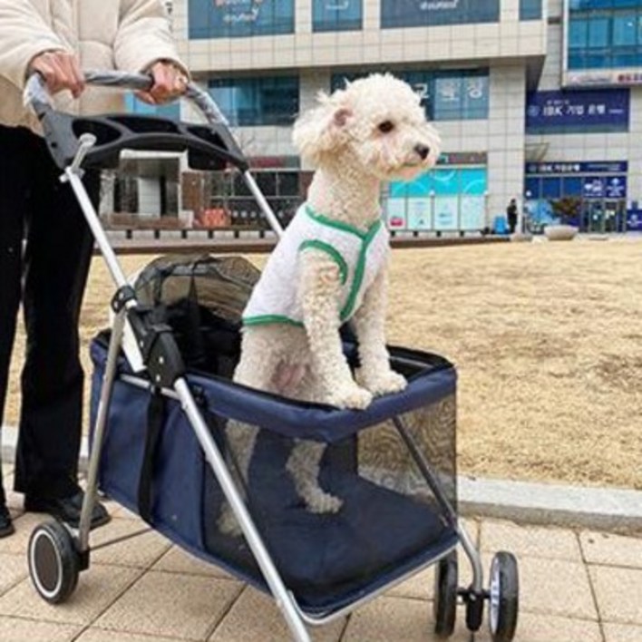 반려사이 저상형 강아지 유모차, 블루, 1개