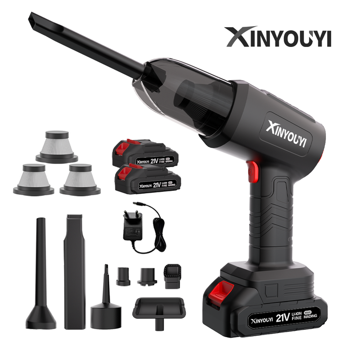 Xinyouyi 차량용 청소기 초강력 에어건 마끼다 호환 배터리, 블랙, XY01