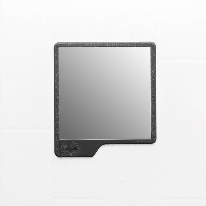 툴레트리스 실리콘 흡착 면도 샤워 거울 무접착 무타공 욕실거울 (다크그레이), 1개