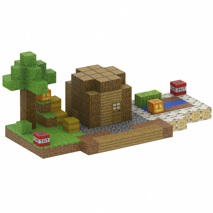 마크 자석 블럭 광산 보물 시리즈 마그네틱 큐브 피규어 웰키자석블럭 블록 초등장난감, 1개