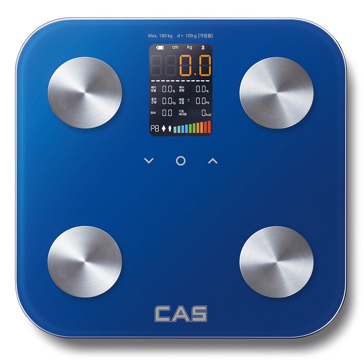 카스 스마트 LED 블루투스 체지방 측정기 체중계, 블루, BFAS10