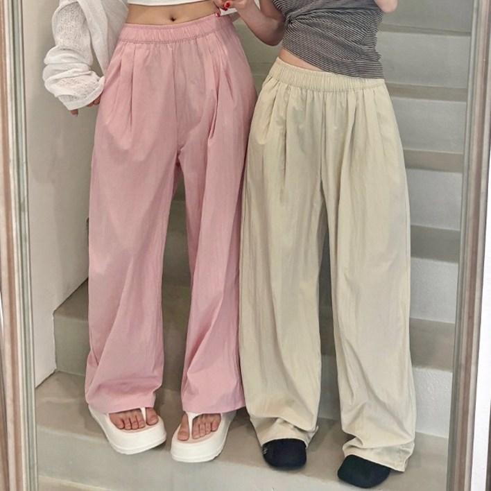 피니 특가여름필수 바스락 여름 밴딩 와이드팬츠 6color
