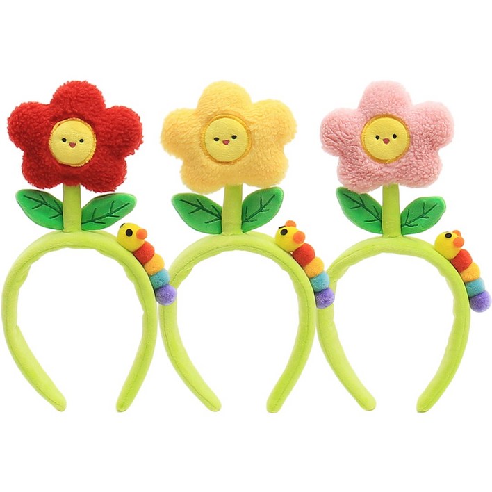 낭만파티 쓸데없는선물 귀여운 캐릭터 꽃 머리띠 3종