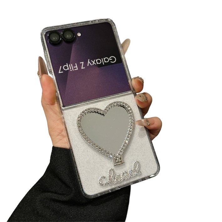 윰스모르 하트거울 갤럭시 Z 플립 실리콘 케이스