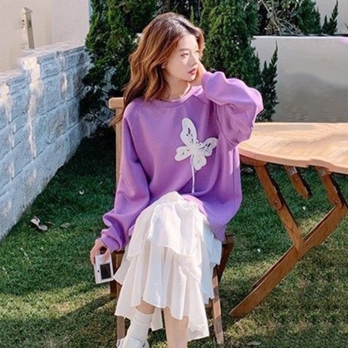 봄가을 여성 원피스 빅사이즈 루즈핏 맨투맨 캉캉 원피스 캐주얼 데일리룩