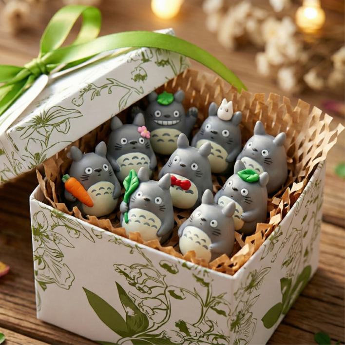 귀여운 숲속 요정 캐릭터 미니 피규어 9종 세트 데스크테리어 차량용 장식 케이크 토퍼 선물 패키지