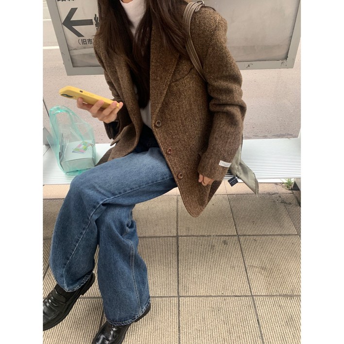 underson 언더슨 볼륨 헤링본 자켓 2color