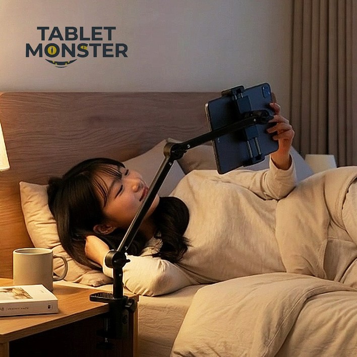 태블릿몬스터 침대 핸드폰 태블릿 거치대, 1개, 블랙, 태블릿 몬스터 거치대