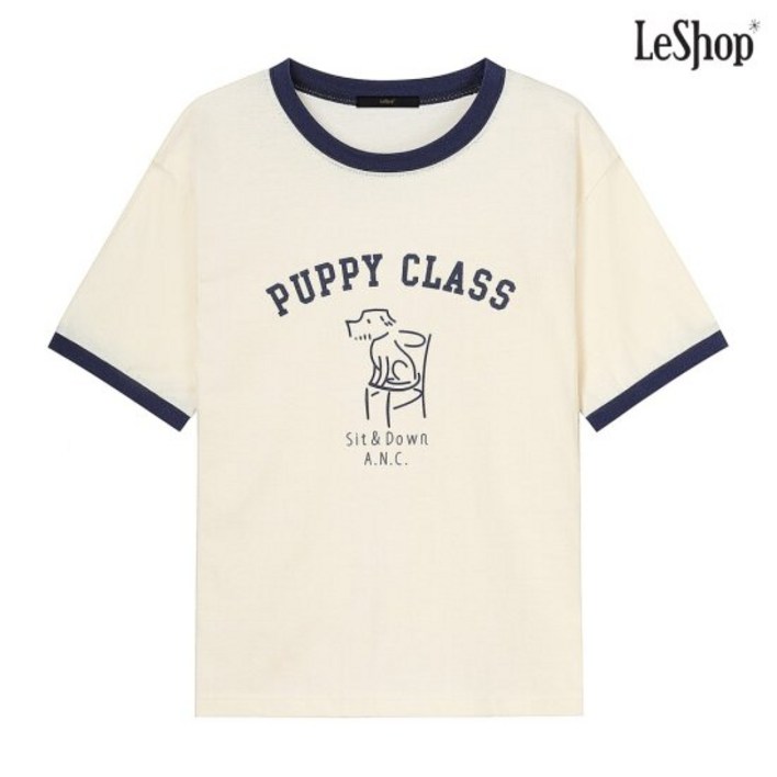 르샵 데일리 배색 프린팅 티셔츠 DP2LW015A