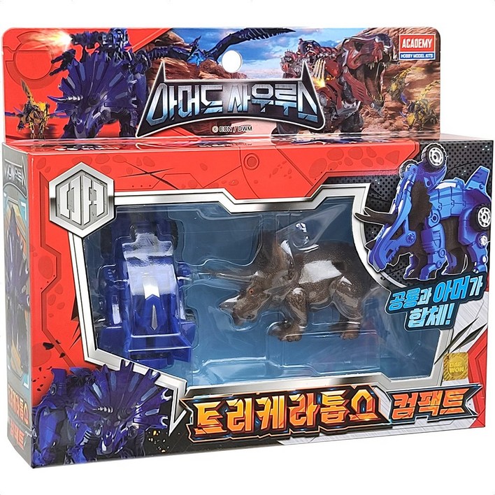 아머드사우루스 트리케라톱스 컴팩트 정품 공룡아머합체 아카데미과학, 1개