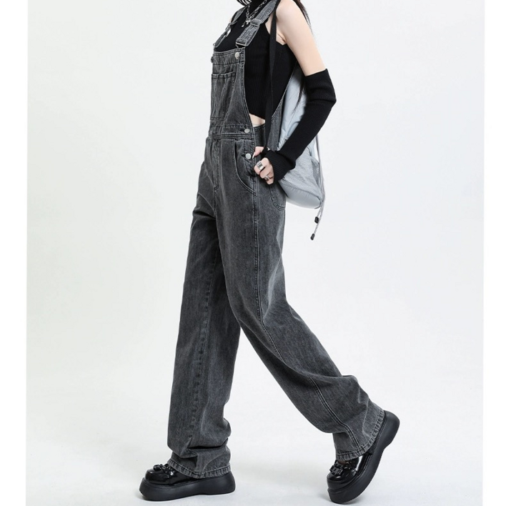 훌룰루 여성 데님 점프수트 와이드팬츠 빅사이즈S5XL 민소매오버롤  일자바지 청멜빵팬츠