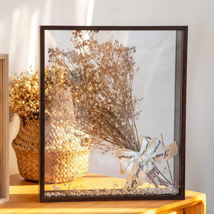 미오 부케말리기 선물 말린꽃보관 나무 액자
