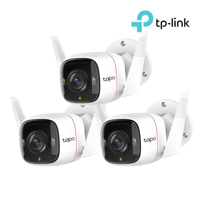 TPLink Tapo C320WS 3팩 실외 야간 칼라 아파트 매장 CCTV 무선카메라