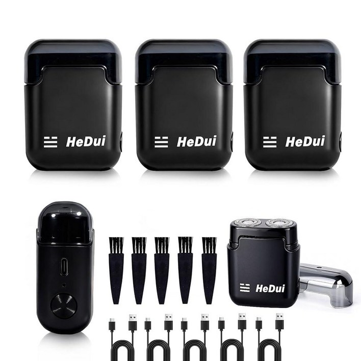 5팩 미니 전기 면도기 휴대용 여행용 면도기 포켓 면도기 USBC 충전식 드라이 쉐이브 탈착식 헤드 세탁 가능한 더블 헤드 면도기 쉬운 청소 부모 아들 남자친구에게 보내기