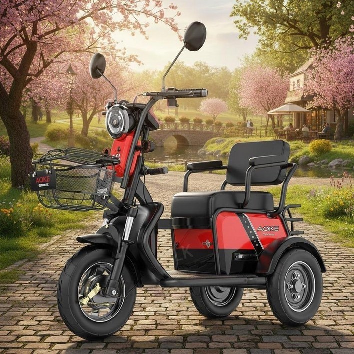 네오바이크 튼튼한 세발 전동스쿠터 어르신 여성 전동차 전기자전거 킥보드, 화이트