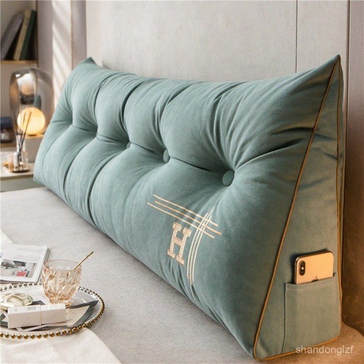 해피유통 등받이 쿠션 삼각 의자 침대 쇼파 대형 헤드 인테리어 등쿠션 롱 거실 허리 받침 베개