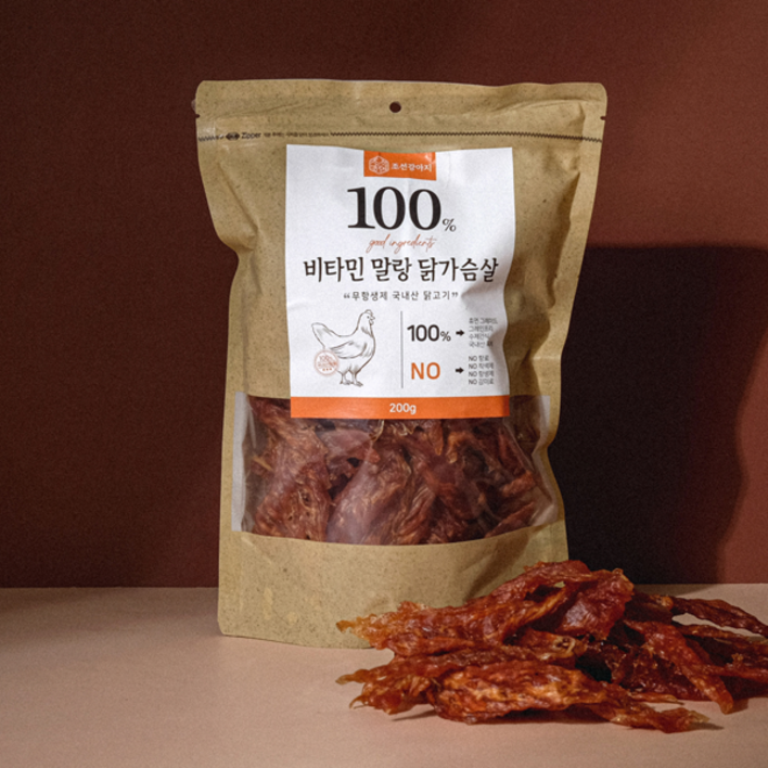 조선강아지 대용량 국산 강아지 수제간식, 비타민 말랑닭가슴살, 200g, 1개