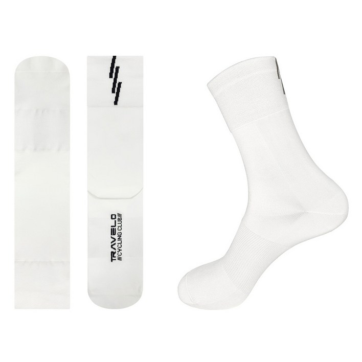 트레벨로 컴프레션 자전거 양말 2pcs, 화이트, 1개