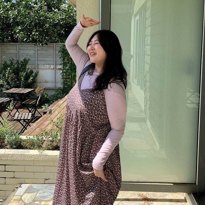 [55-120][러블리] 3size 플로라 잔꽃 끈 원피스 여성 빅사이즈 여자 플러스사이즈