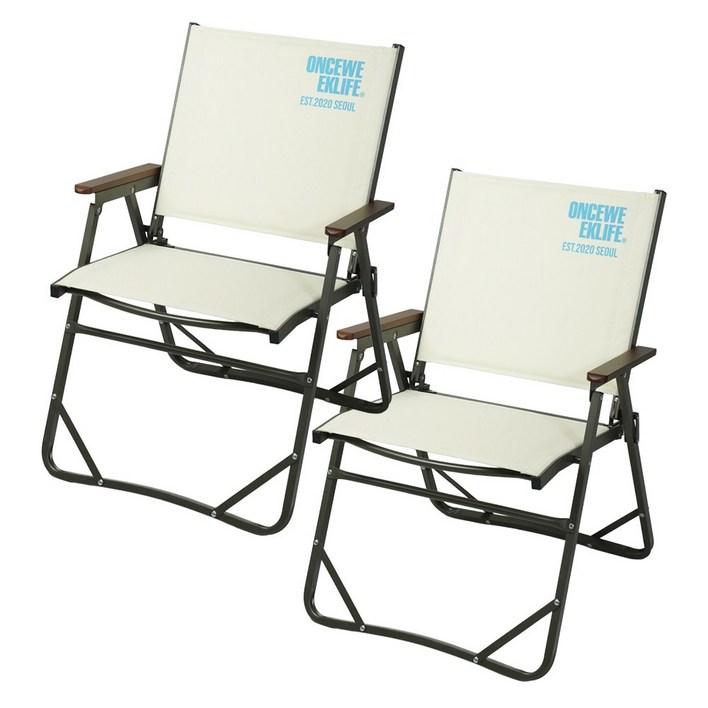 원스위크라이프 컴피 폴딩 체어 L, 2개, 아이보리