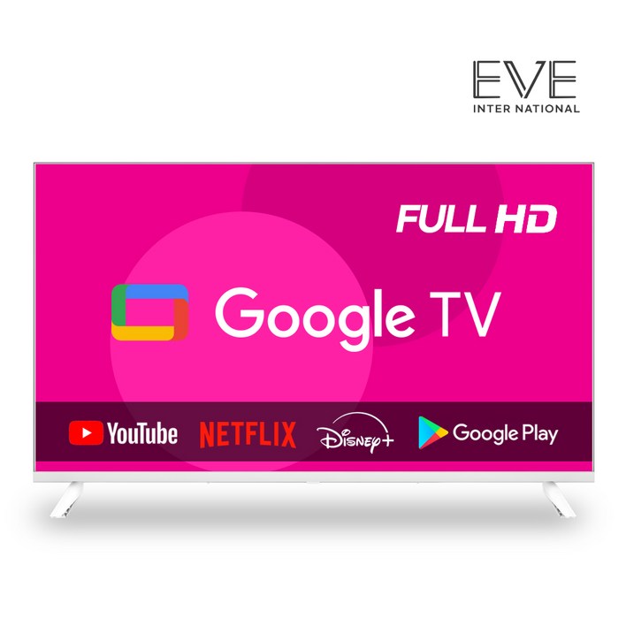 이브이 32인치 81cm FHD 스마트 구글TV 화이트 에너지효율 1등급, 고객직접설치, 스탠드형, 32인치 FHD 구글TV 화이트, 81cm