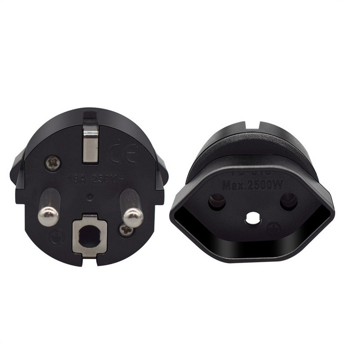 일렉트릭서클 유럽형 플러그 변환 돼지코 어댑터 블랙 콘센트 직구용