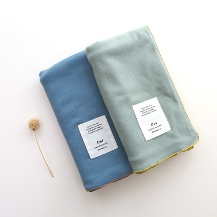 건망증 GMZ 어라운드디 썸머블랑켓 딥블루딥민트 세트여름담요, 사무실담요, 여름블랑켓